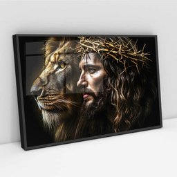 Quadro Decorativo Leão de Judá Jesus Cristo Sala Quarto Casa Escritório - 2