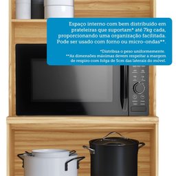 Paneleiro com 4 Portas e Espaço para Micro-ondas 100% Mdf Itália Espresso Móveis - 5