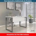 Ver imagem 2 de Mesa Escritório P25 Tub Pandin 120 Cm (larg) Tampo Mdp Branco Pé Aço Tubular Grafito