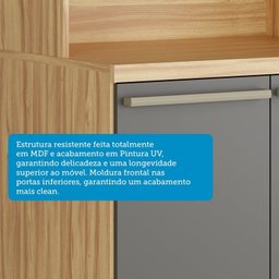 Paneleiro com 4 Portas e Espaço para Micro-ondas 100% Mdf Itália Espresso Móveis - 4