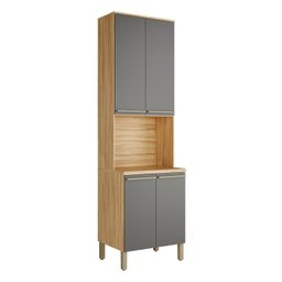 Paneleiro com 4 Portas e Espaço para Micro-ondas 100% Mdf Itália Espresso Móveis - 1