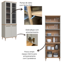 Ver imagem 6 de Armário Paneleiro 0,8m 4 Portas Vidro Fume Isabelle