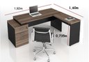 Ver imagem 2 de Mesa Executiva Web40 1,92x1,60 C/ 03 Gavetas Ameixa / Preta