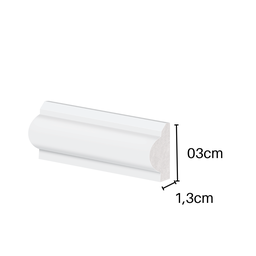 Rodameio Poliestireno 03cm classico Branco 31003 Arquitech - 2