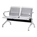 Ver imagem 2 de Kit com 7 Cadeiras Longarina Aeroporto Cromada 2 Lugares