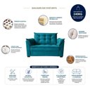 Ver imagem 7 de Sofá Conjunto Poltrona e Sofá Pequeno 2 Lugares Fixo 140cm Turquesa