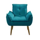 Ver imagem 2 de Sofá Conjunto Poltrona e Sofá Pequeno 2 Lugares Fixo 140cm Turquesa