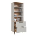 Ver imagem 4 de Armário Paneleiro 2 Portas 2 Gavetas Vidro Fume Isabelle