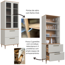 Ver imagem 6 de Armário Paneleiro 2 Portas 2 Gavetas Vidro Fume Isabelle