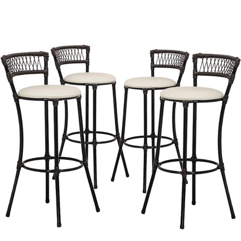 Kit 4 Banquetas Alta Forts Em Fio De Fibra Fibra Para Área De Churrasco, Cozinha, Varanda, Sacada, B