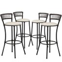 Ver imagem 1 de Kit 4 Banquetas Alta Forts Em Fio De Fibra Fibra Para Área De Churrasco, Cozinha, Varanda, Sacada, B