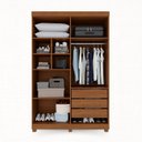 Ver imagem 2 de Guarda-Roupa 4 Portas 3 Gavetas New Malibu Espresso Móveis Marrom/Cinamomo/Off White