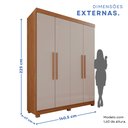 Ver imagem 4 de Guarda-Roupa 4 Portas 3 Gavetas New Malibu Espresso Móveis Marrom/Cinamomo/Off White