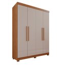 Ver imagem 3 de Guarda-Roupa 4 Portas 3 Gavetas New Malibu Espresso Móveis Marrom/Cinamomo/Off White
