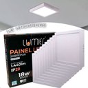 Ver imagem 2 de Kit 10 Painéis Plafon LED 18W Quadrado Sobrepor Branco Frio