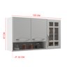 Armário Aéreo Modulado Vazado Com Vidro Fidelitá Viena 120cm 3 Portas - 4