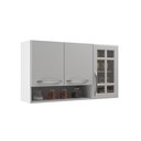 Ver imagem 3 de Armário Aéreo Modulado Vazado Com Vidro Fidelitá Viena 120cm 3 Portas