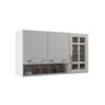Armário Aéreo Modulado Vazado Com Vidro Fidelitá Viena 120cm 3 Portas - 3