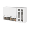 Ver imagem 2 de Armário Aéreo Modulado Vazado com Vidro Fidelitá Viena 120cm 3 Portas