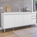 Ver imagem 5 de Balcão de Pia para Cozinha 180 Cm 4 Portas Athena Branco