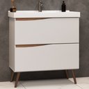 Ver imagem 2 de Balcão Gabinete para Banheiro com Pés 80cm Evie B06 Branco Tau - Lyam Decor