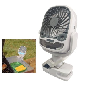 Ventilador de Mesa Umidificador Gancho Bateria Recarregavel Usb 3 Velocidades Giratorio 360 Graus Ga