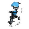 Triciclo Motoca Bicicleta 3 Rodas Infantil Passeio com Empurrador Pedal Capota Azul Brinqway Bw302az - 2