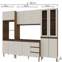 Ver imagem 3 de Cozinha Completa Modulada 4 Peças com Torre Quente Cristaleira e Balcão sem Tampo Bege/Ébano/Off White