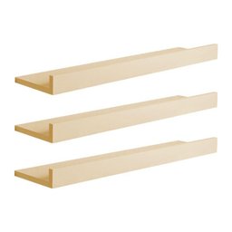 Kit 3 Prateleiras Porta Quadros 100 X 15cm Bege Claro Suporte Invisível - 2