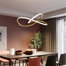Lustre Pendente Led 3000k Arco Infinito Iluminaçao Hall de Entrada Recepçao Moderno Decoraçao Comerc - 2