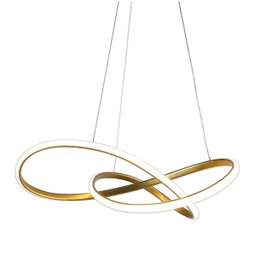 Lustre Pendente Led 3000k Arco Infinito Iluminaçao Hall de Entrada Recepçao Moderno Decoraçao Comerc - 8