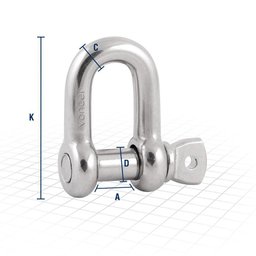 Manilha Reta Para Cabo De Aço 3/8" Aço Inox - Vonder - 3
