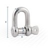 Manilha Reta Para Cabo De Aço 3/8" Aço Inox - Vonder - 3