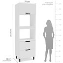 Ver imagem 5 de Armário Torre Quente Meena 70x224,5cm com 2 Portas e Gaveta Branco 250017
