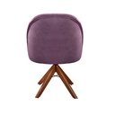 Ver imagem 6 de Poltrona Decorativa Gaia Giratória Madeira para Sala, Quarto, Recepção Roxo