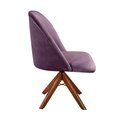 Ver imagem 4 de Poltrona Decorativa Gaia Giratória Madeira para Sala, Quarto, Recepção Roxo