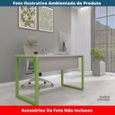 Ver imagem 2 de Mesa Escritório P25 Tub Pandin 120 Cm (larg) Tampo Mdp Cinza Pé Aço Tubular Verde Mirô