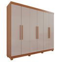 Ver imagem 3 de Guarda-Roupa Casal 6 Portas 4 Gavetas New Malibu Espresso Móveis Marrom/Cinamomo/Off White
