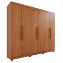 Ver imagem 3 de Guarda-Roupa Casal 6 Portas 4 Gavetas New Malibu Espresso Móveis Marrom/Cinamomo