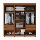 Ver imagem 2 de Guarda-Roupa Casal 6 Portas 4 Gavetas New Malibu Espresso Móveis Marrom/Cinamomo