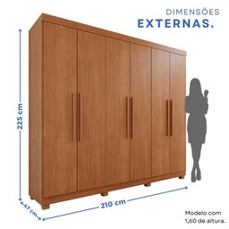 Guarda-Roupa Casal 6 Portas 4 Gavetas New Malibu Espresso Móveis - 5