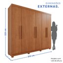 Ver imagem 5 de Guarda-Roupa Casal 6 Portas 4 Gavetas New Malibu Espresso Móveis