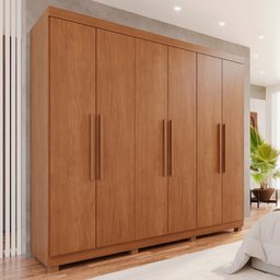 Guarda-Roupa Casal 6 Portas 4 Gavetas New Malibu Espresso Móveis - 1
