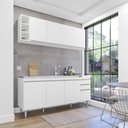 Ver imagem 1 de Cozinha Compacta Ágatha 180cm 8 Portas 2 Gavetas Branco Maderatto Móveis