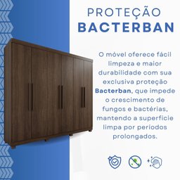 Guarda-Roupa Casal 6 Portas 4 Gavetas New Malibu Espresso Móveis - 11