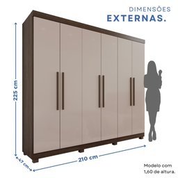 Guarda-Roupa Casal 6 Portas 4 Gavetas New Malibu Espresso Móveis - 4