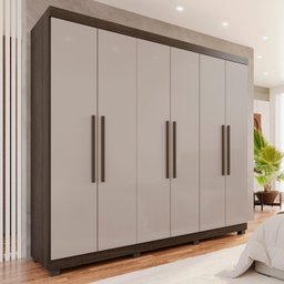 Guarda-Roupa Casal 6 Portas 4 Gavetas New Malibu Espresso Móveis - 1