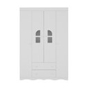 Ver imagem 7 de Guarda-roupa Infantil 122cm com Vidro 4 Portas e 2 Gavetas Liz Multimóveis Mp4514 Branco