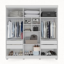 Guarda-Roupa Casal 6 Portas 4 Gavetas New Malibu Espresso Móveis - 2