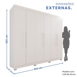 Guarda-Roupa Casal 6 Portas 4 Gavetas New Malibu Espresso Móveis - 4